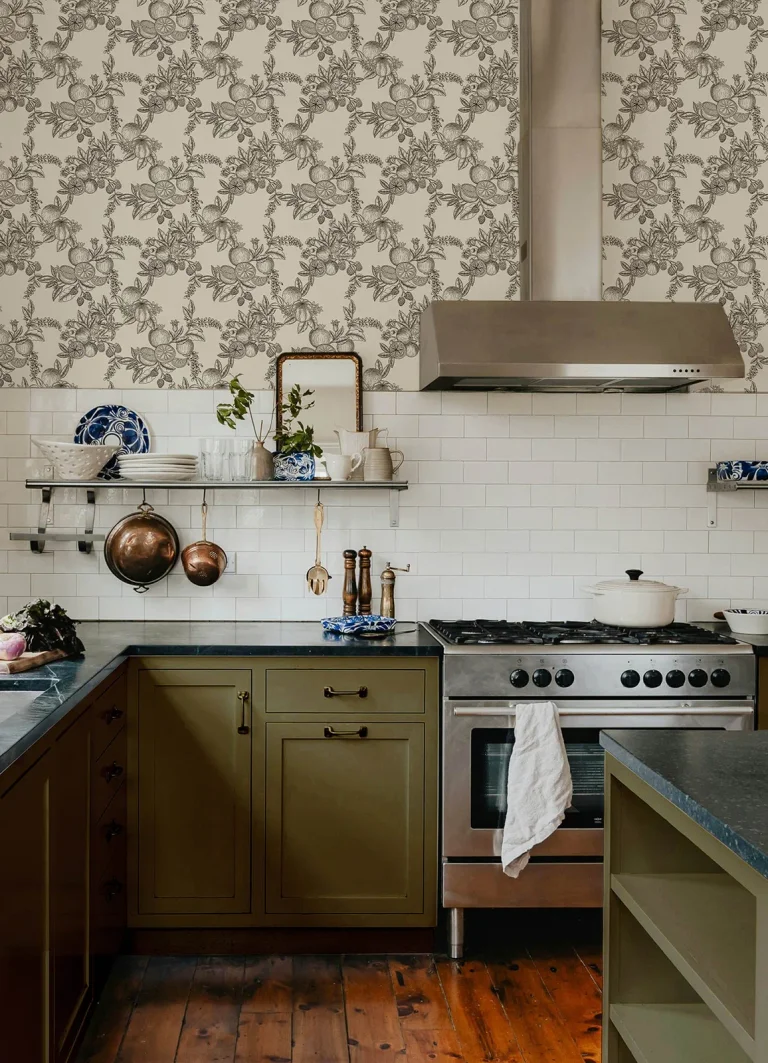 Chris Loves Julia Gerty Fruit Toile Wallpaper - Black — Ảnh 4