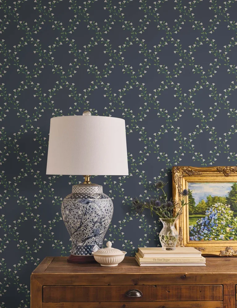 Rifle Paper Co. Bellflower Wallpaper - Navy — Ảnh 2