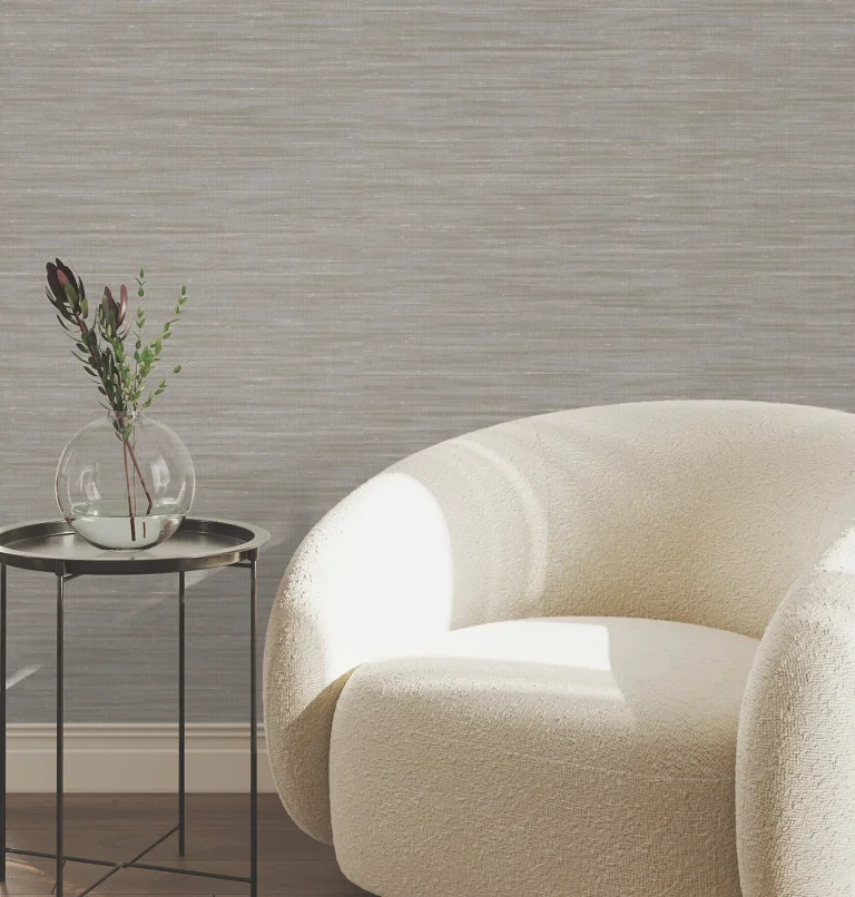 Sari Silk Faux Fabric Wallpaper - Grey — Ảnh 4
