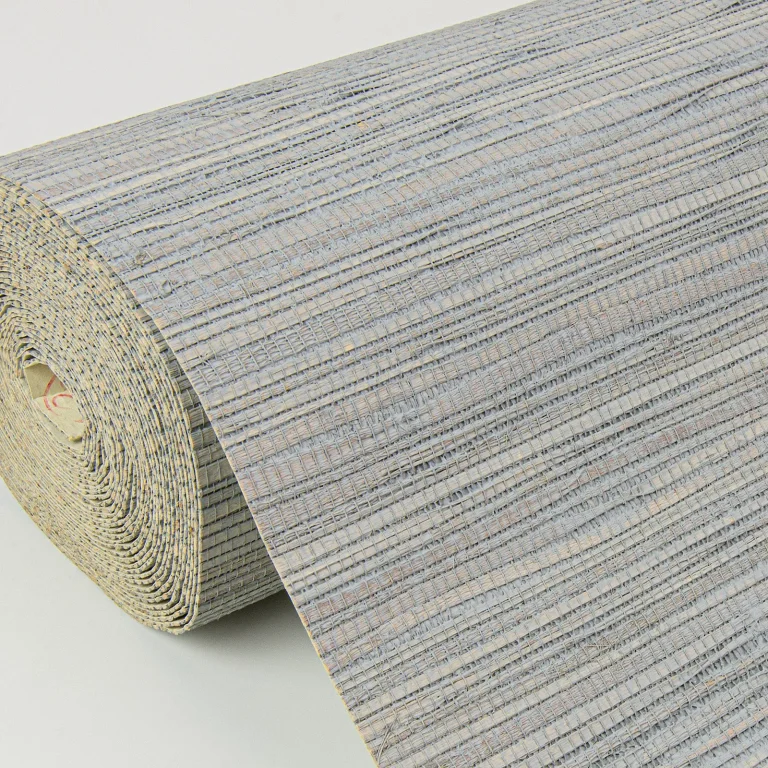 Kira Hemp Grasscloth Wallpaper - Periwinkle — Ảnh 4