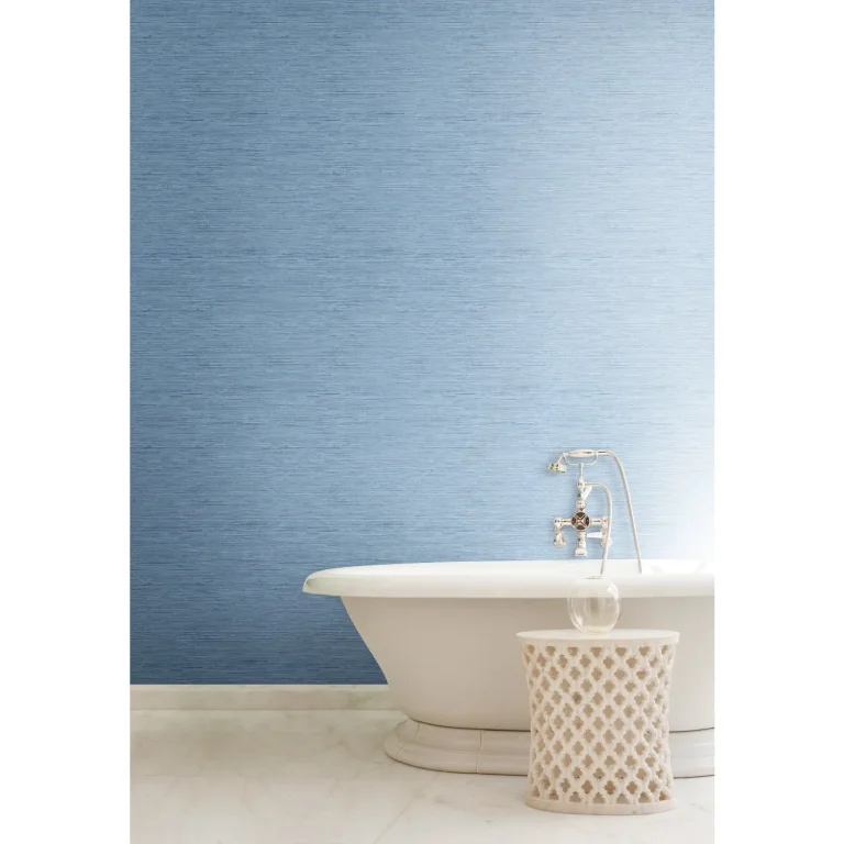 Horizontal Grasscloth Wallpaper - Water Blue — Ảnh 2