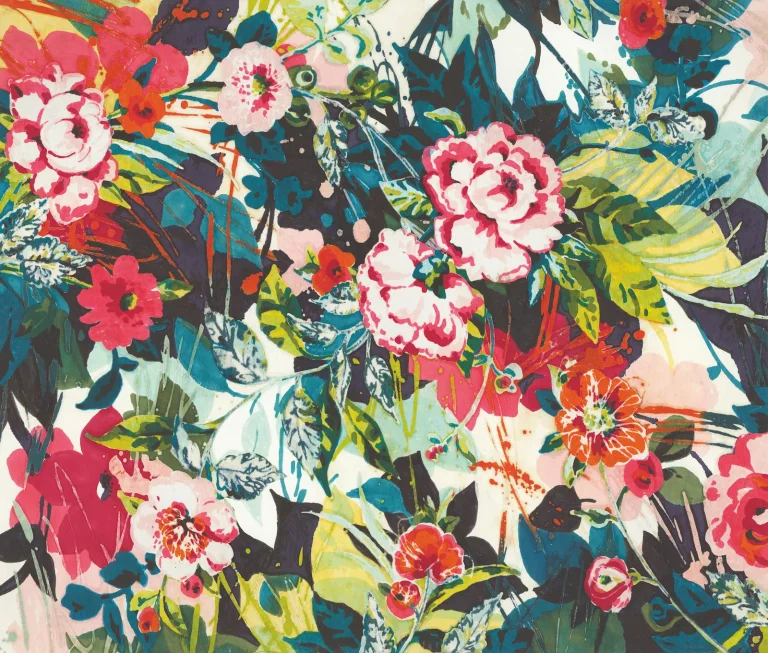 Pop Floral Wall Mural - Bright — Image 3