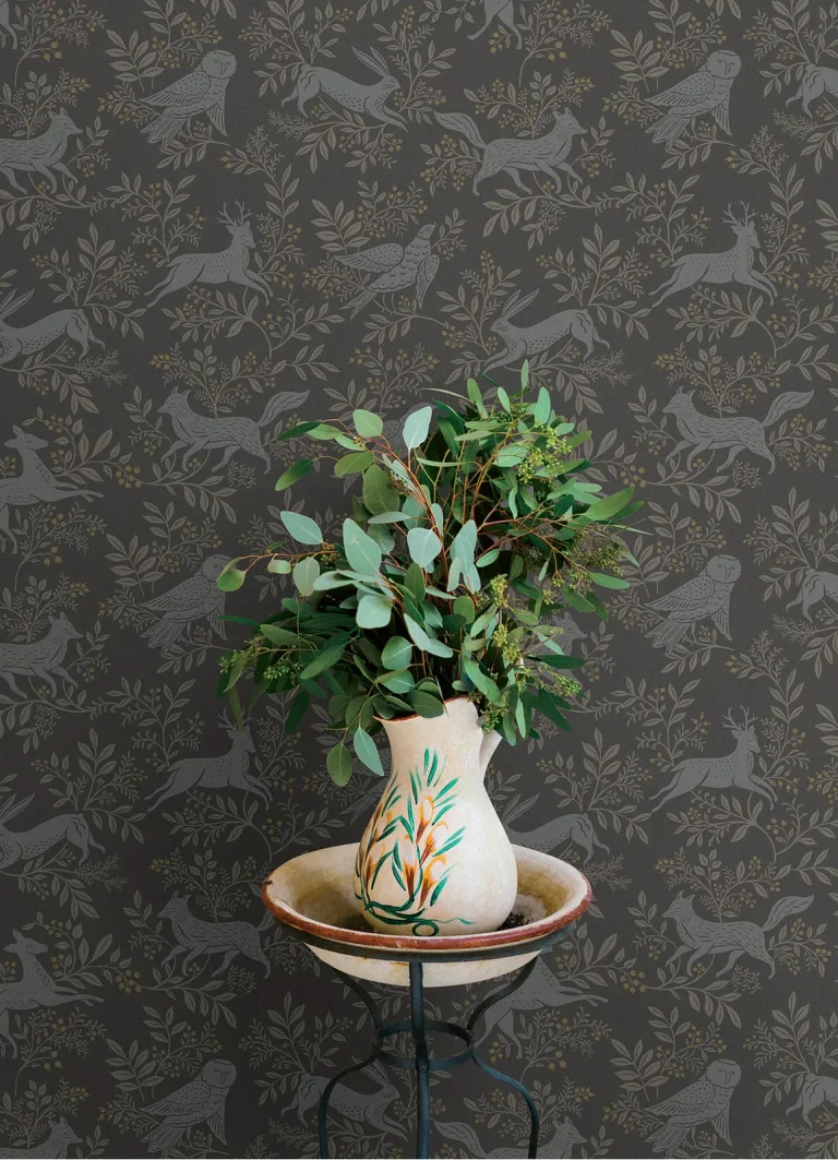 Chesapeake Revelry Forest Frolic Wallpaper - Black — Image 4