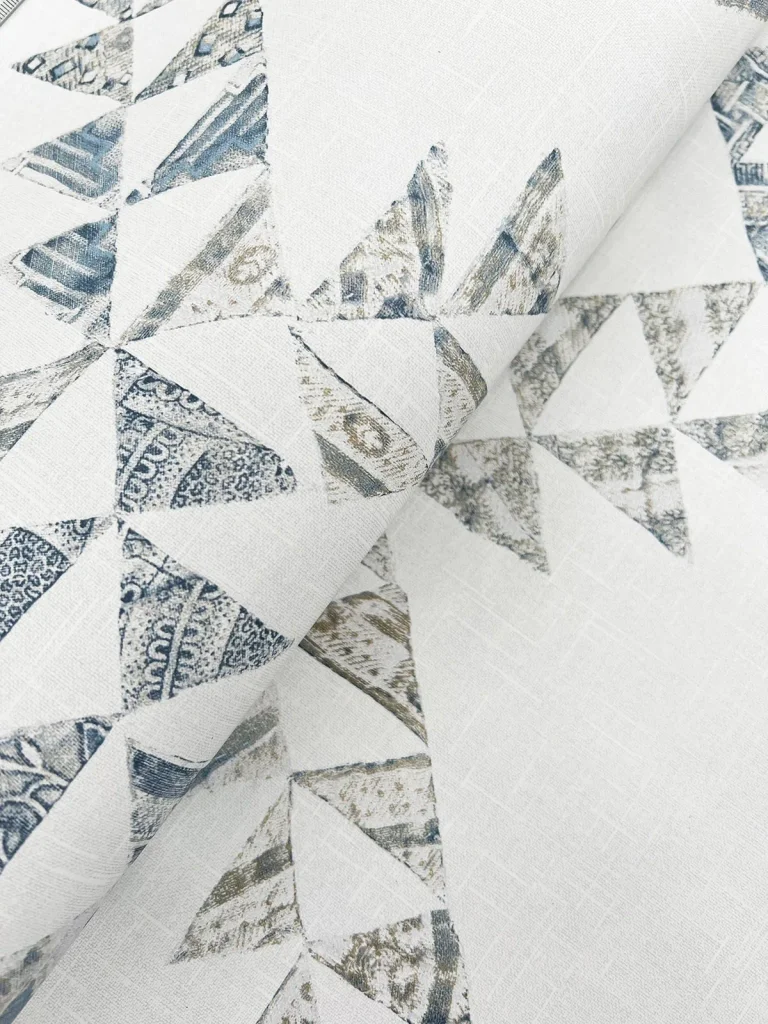Chesapeake Scrap Quilt Wallpaper - Denim — Ảnh 4