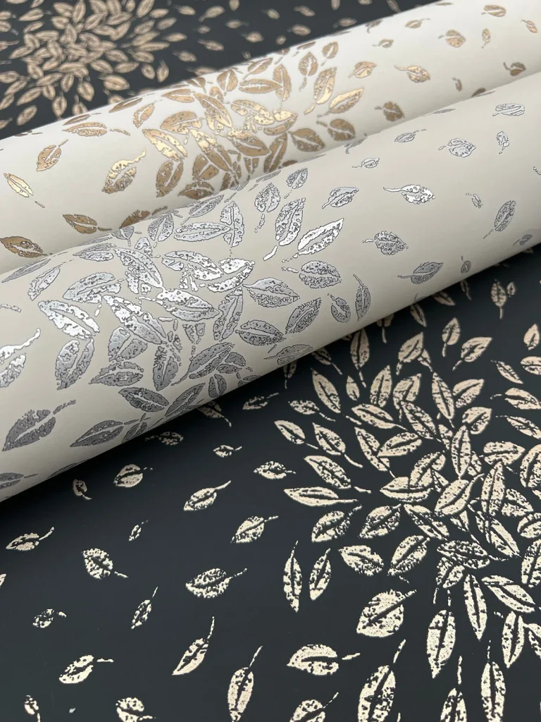 Petite Leaves Wallpaper - Beige/Silver — Ảnh 3