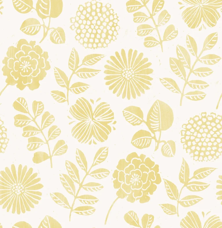 Inge Floral Block Print Wallpaper - Yellow — Ảnh 2