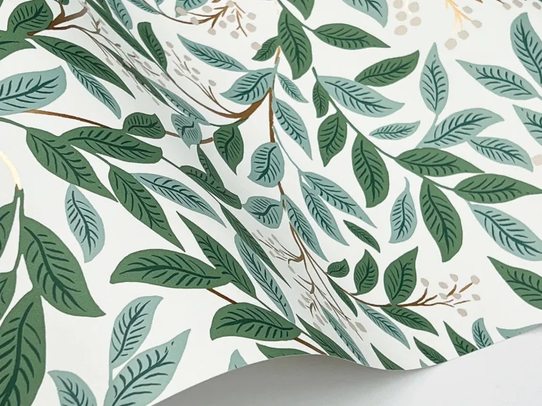 Rifle Paper Co. Willowberry Wallpaper - Emerald & White — Ảnh 6