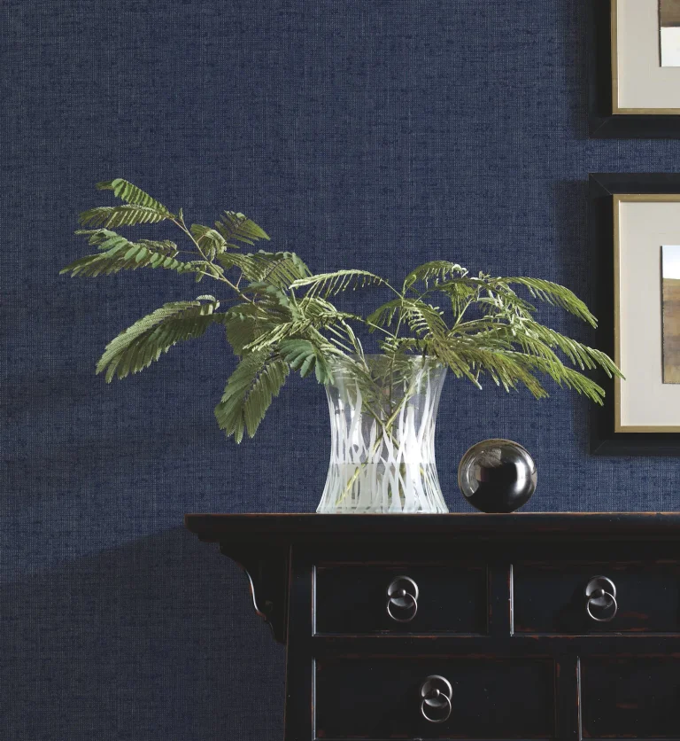 Ronald Redding Diplomacy Weave Wallpaper - Indigo — Ảnh 4