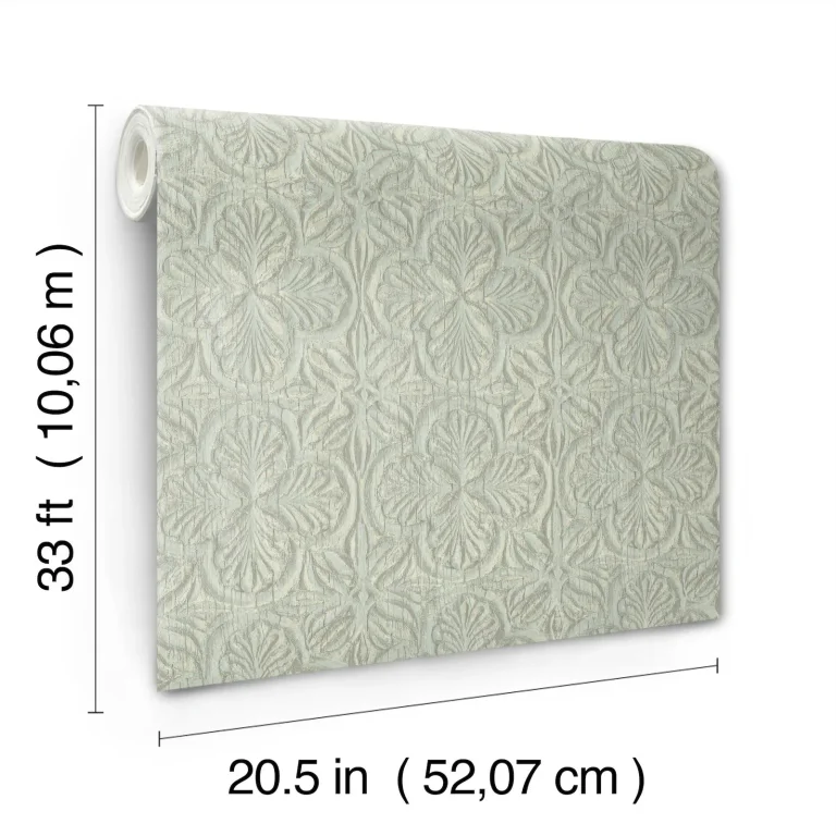 Chesapeake Karachi Wooden Damask Wallpaper - Light Blue — Ảnh 5