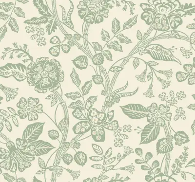 Rifle Paper Co. Gracie Garden Wallpaper - Sage & Cream