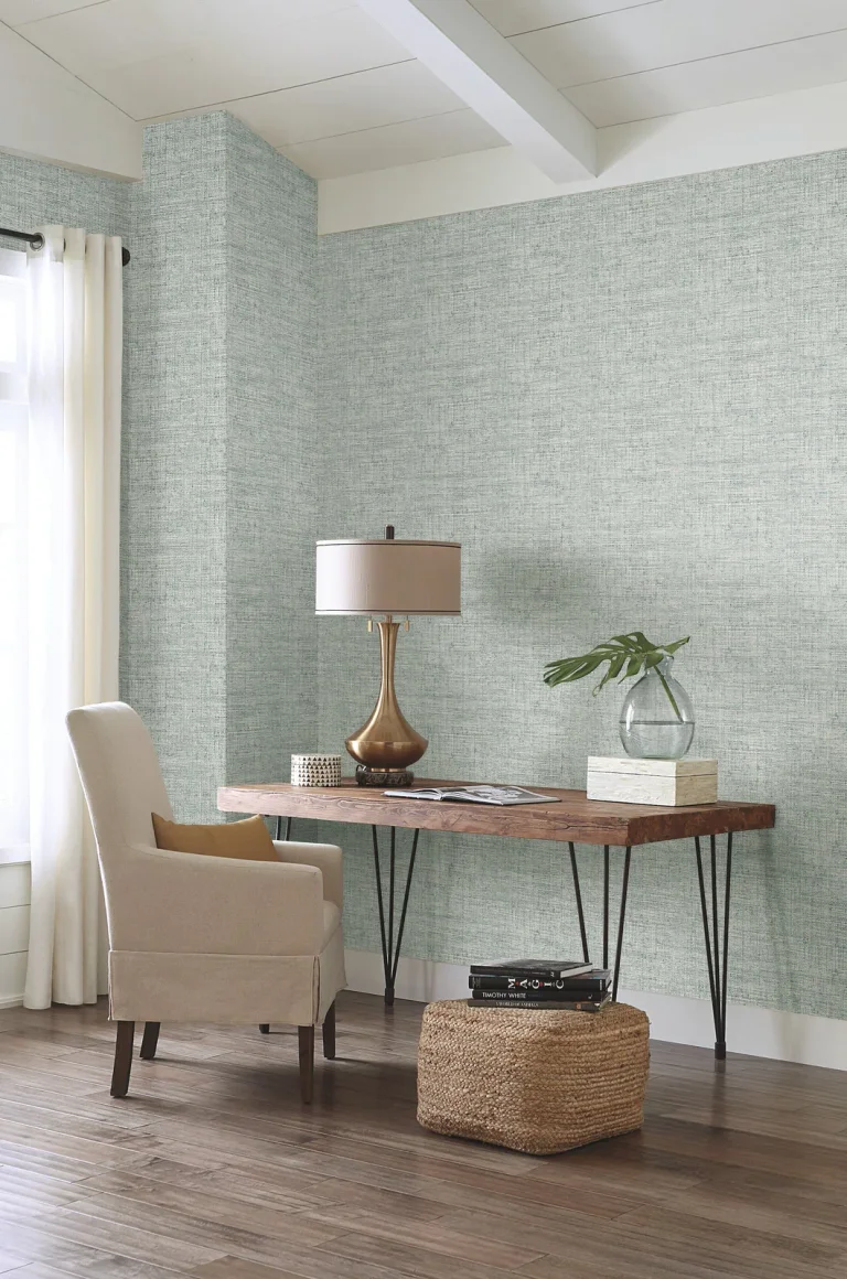 Papyrus Weave Peel and Stick Wallpaper - Blue — Ảnh 4