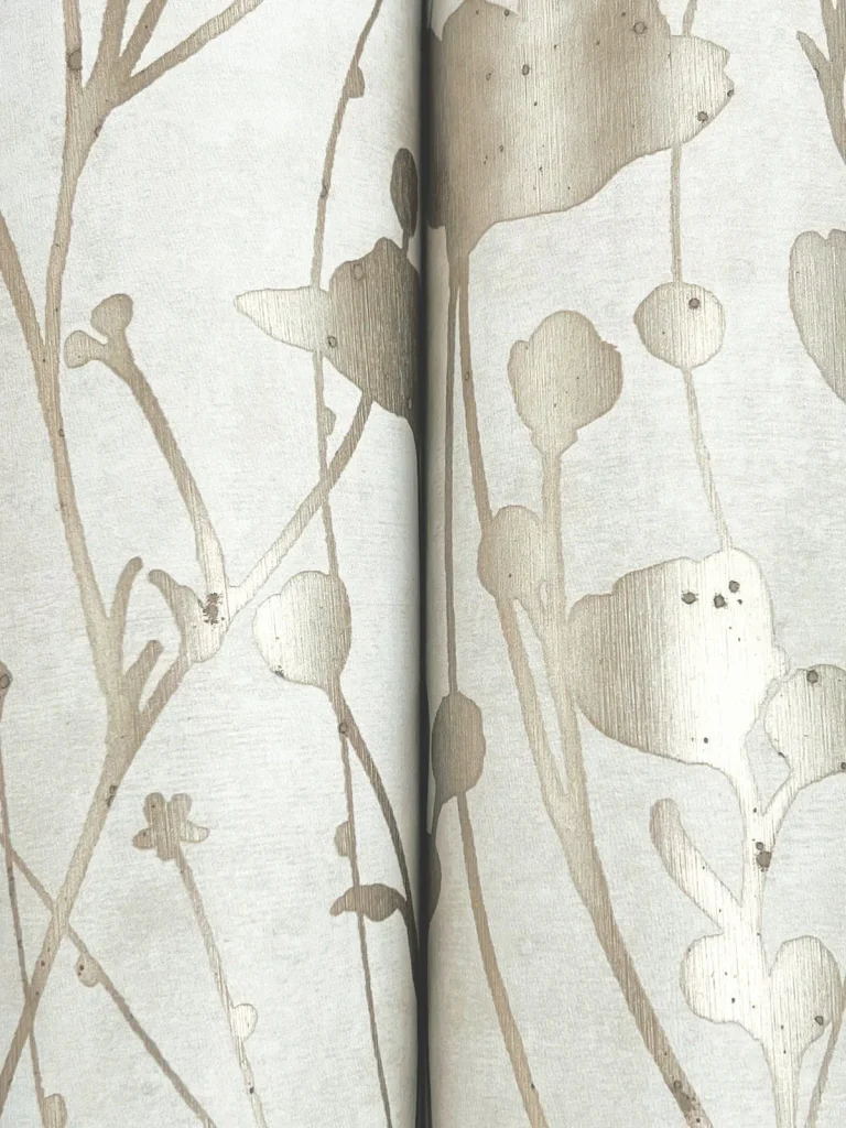 Ronald Redding Shimmering Poppies Wallpaper - White & Gold — Ảnh 5