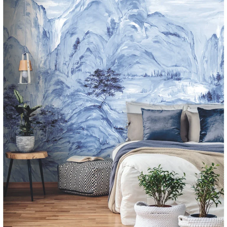 Ronald Redding Misty Mountain Wall Mural - Blue — Ảnh 3