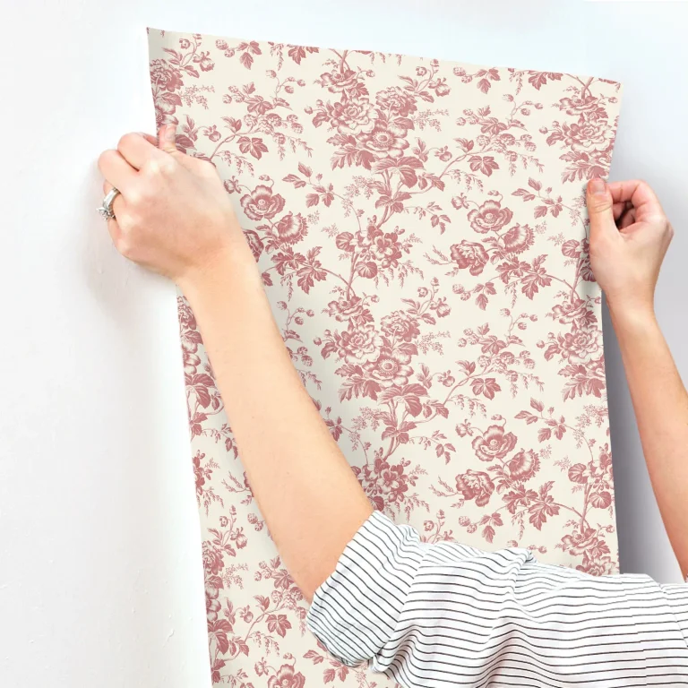 Anemone Toile Wallpaper - French Red — Ảnh 4