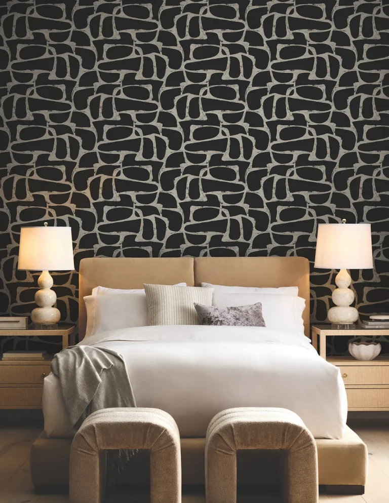 Candice Olson Craftsman Geometric Wallpaper - Black — Image 5