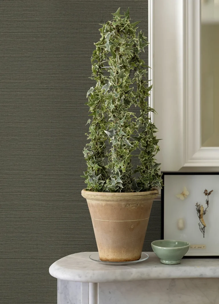 Caihon Sisal Grasscloth Wallpaper - Green — Image 3
