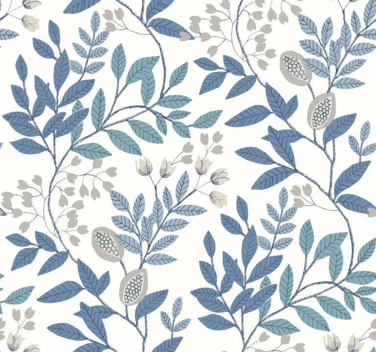 Eden Retreat Wallpaper - White/Blue — Ảnh 2