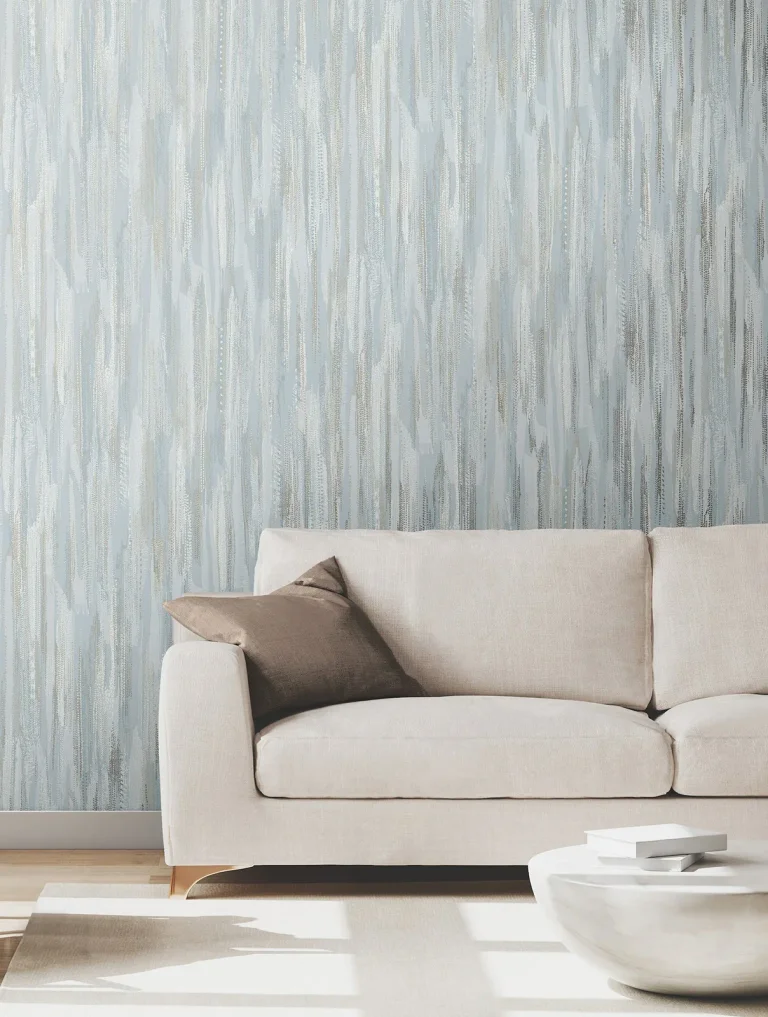 Ronald Redding Tribeca Texture Stripe Wallpaper - Light Blue — Ảnh 6