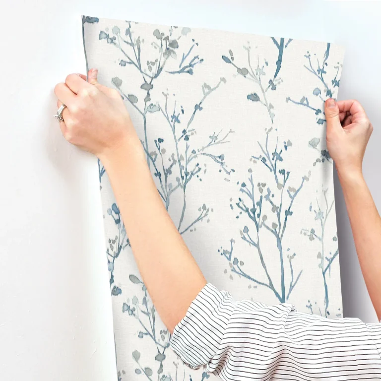 Silverling Budding Branches Wallpaper - Blue — Ảnh 2