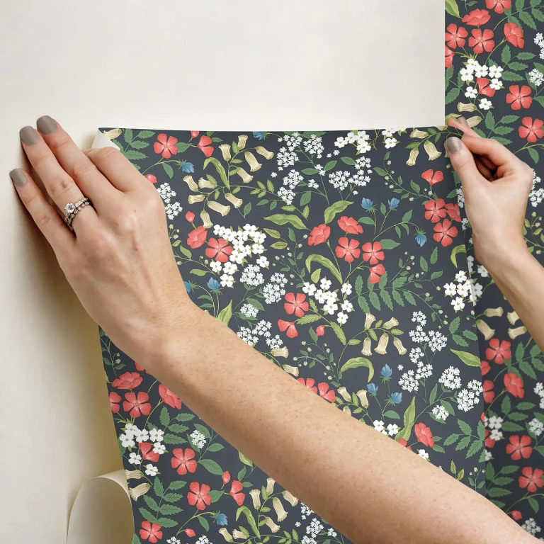 Rifle Paper Co. Sweetbrier Peel and Stick Wallpaper - Black — Ảnh 7