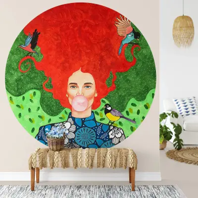 I Love my Chaos - Wall Mural 5554 - Round - 144cm diameter
