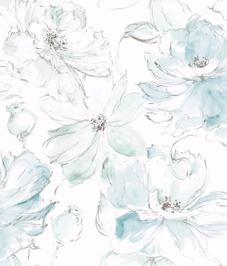 Floral Dreams Peel and Stick Wallpaper - Teal/Mineral Gree — Ảnh 5