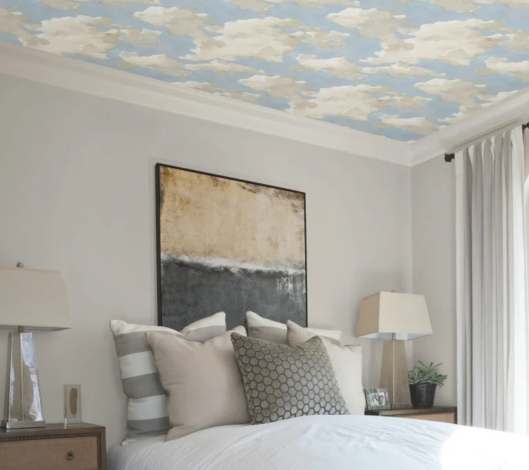 Clouds on Canvas Peel and Stick Wallpaper - Blue — Ảnh 4