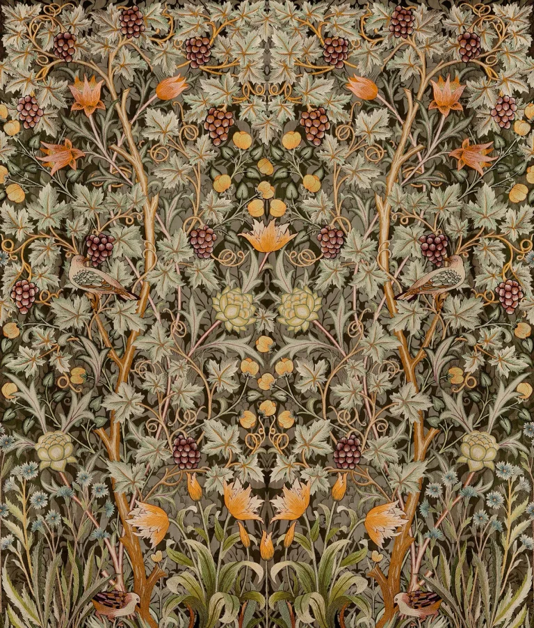 Vine Embroidery Wall Mural - Green — Ảnh 3