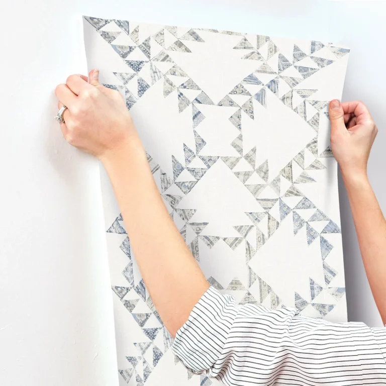 Chesapeake Scrap Quilt Wallpaper - Denim — Ảnh 2
