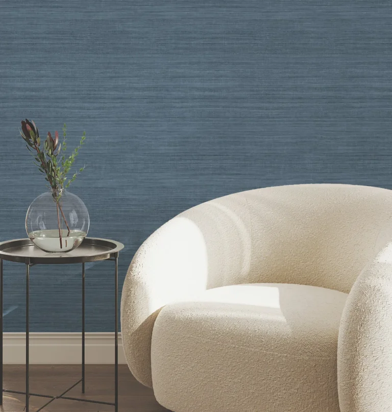 Silk Essence Faux Fabric Wallpaper - Indigo — Ảnh 6