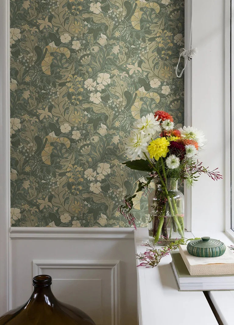 Elise Nouveau Gardens Wallpaper - Sea Green — Ảnh 2