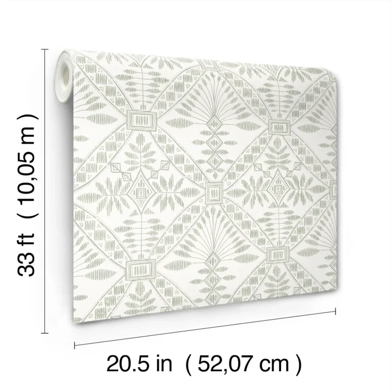 Chesapeake Emmarie Geometric Wallpaper - Green — Ảnh 6