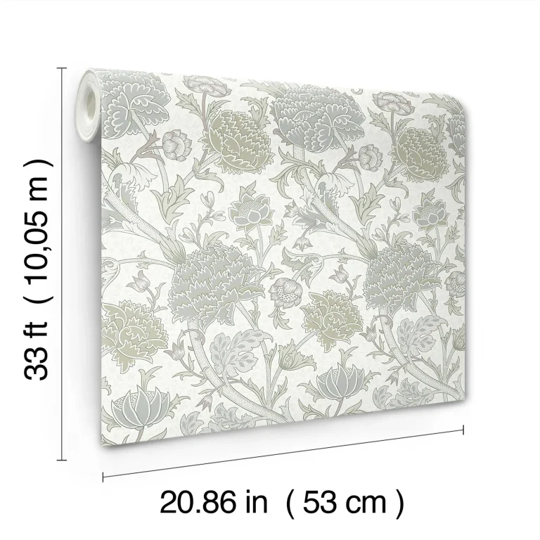 Cray Floral Trail Wallpaper - Light Green — Ảnh 4