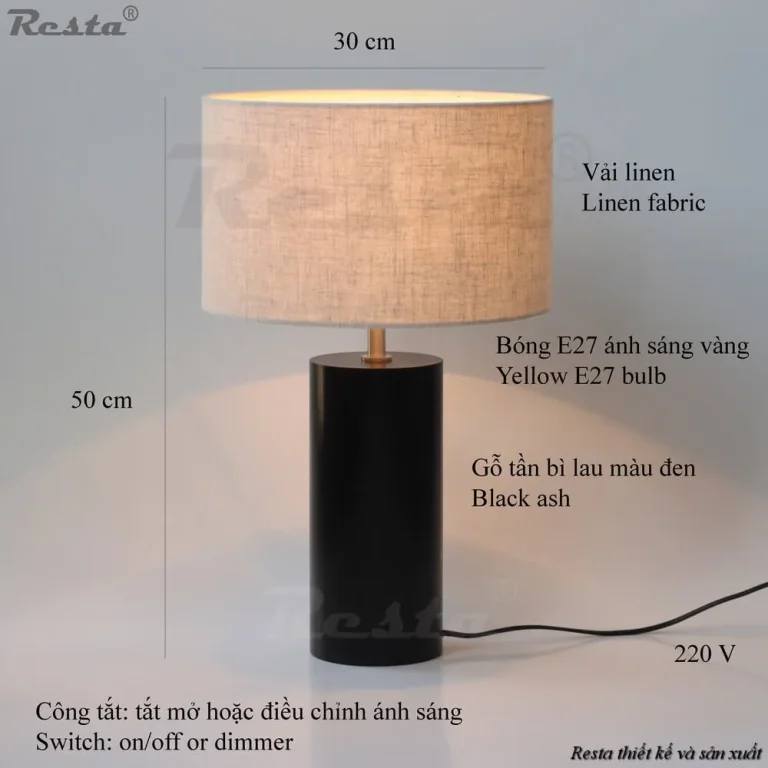 Đèn bàn Resta 08 - Màu đỏ — Image 8