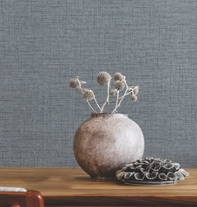 Leon Faux Fabric Wallpaper - Denim — Ảnh 3