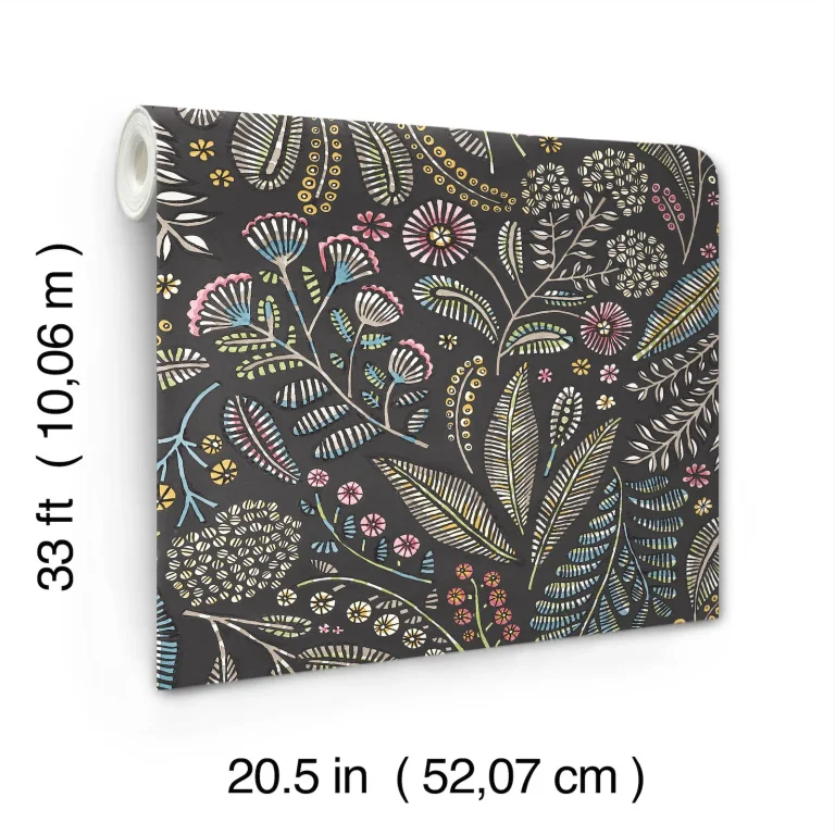 Briar Floral Wallpaper - Charcoal — Ảnh 6