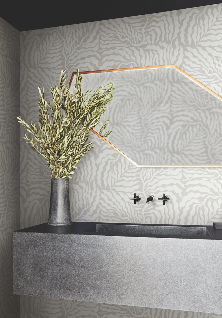 Fern Fronds Wallpaper - Grey/White — Ảnh 6