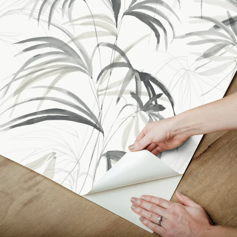Candice Olson Inky Palms Peel and Stick Wallpaper - Black — Ảnh 6