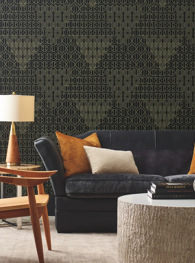 Modern Chandelier Wallpaper - Black — Ảnh 3