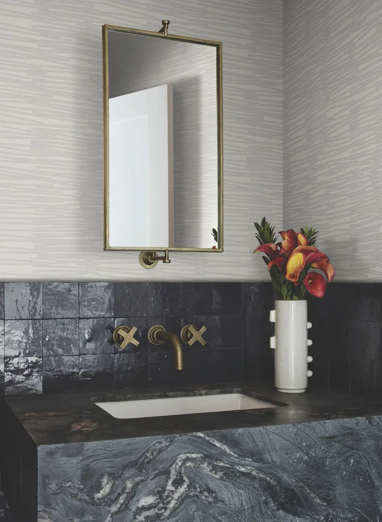 Water Reed Thatch Wallpaper - Dove/Silver — Ảnh 4
