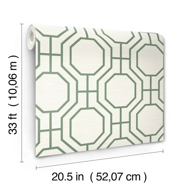 Manor Geometric Trellis Wallpaper - Green — Ảnh 6