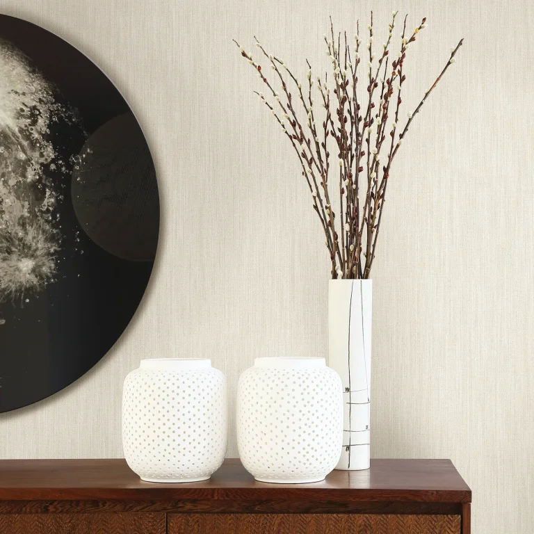 Chiniile Linen Texture Wallpaper - Off-white — Ảnh 3