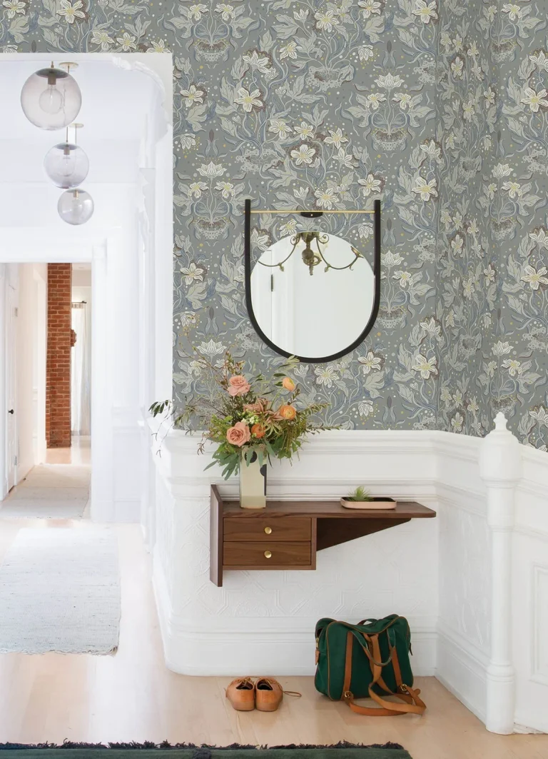 Lisa Floral Damask Wallpaper - Stone — Ảnh 3
