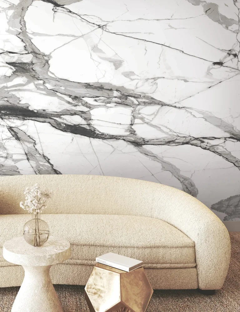 Imperial Marble Wall Mural - Black & White — Ảnh 2