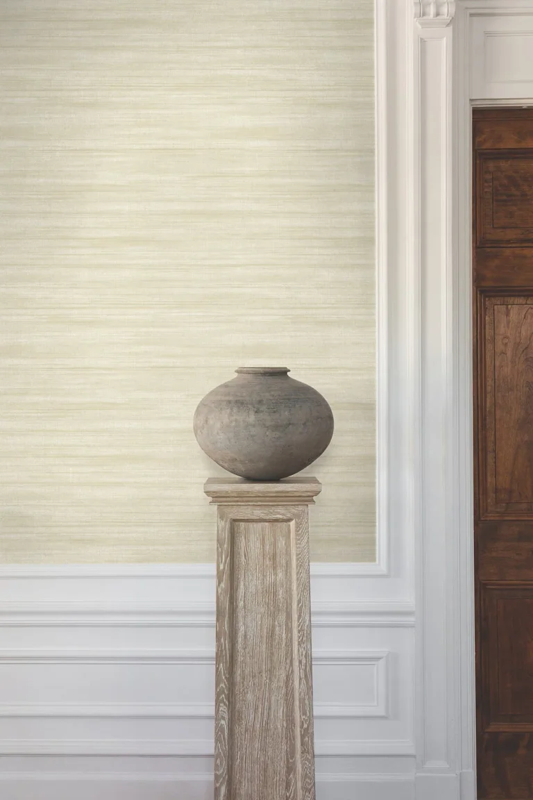 Ronald Redding Brushed Linen Wallpaper - Ivory — Ảnh 6