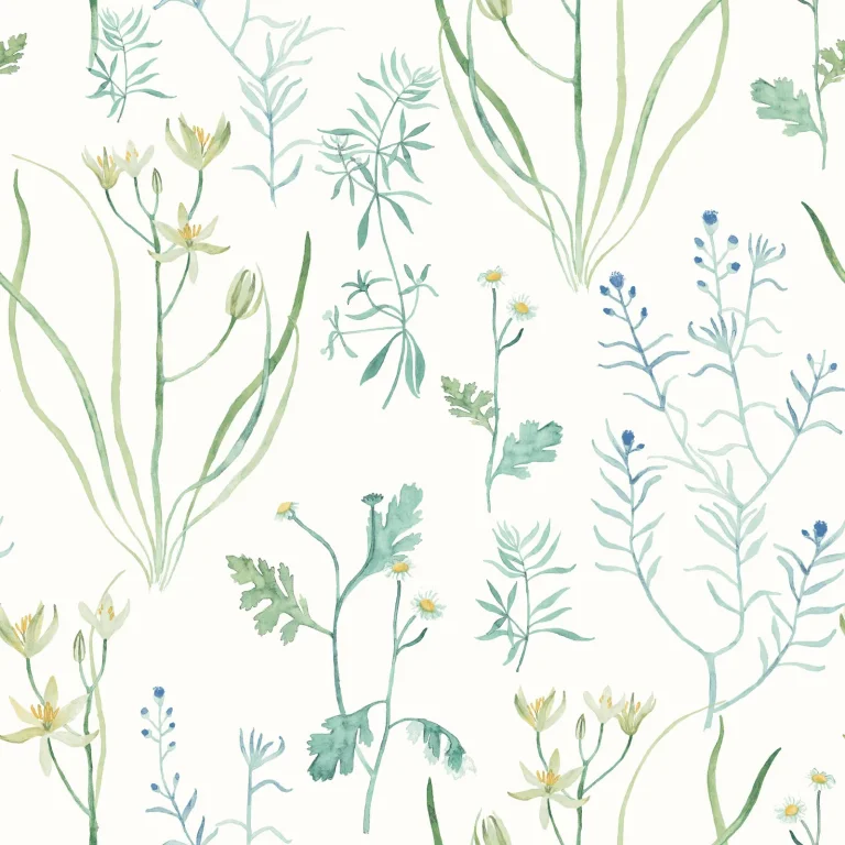 Alpine Botanical Peel and Stick Wallpaper - Blue