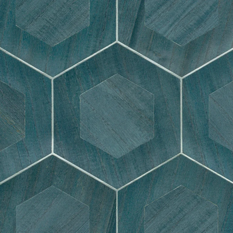 Shunan Veneer Inlay Wallpaper - Blue — Ảnh 2