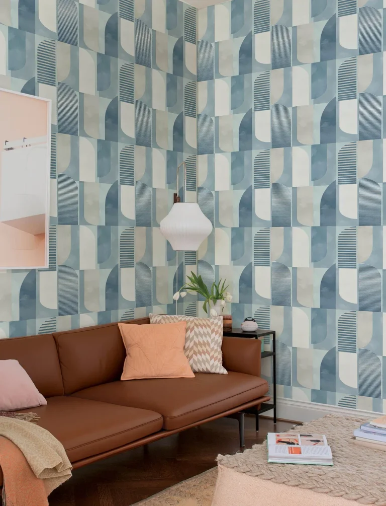 Otto Abstract Geometric Wallpaper - Blue — Ảnh 6