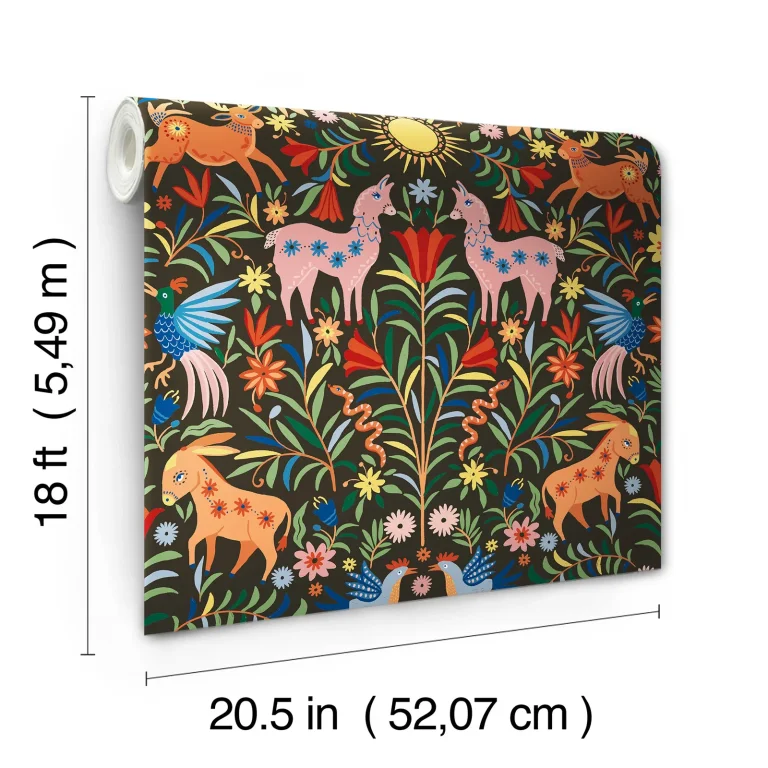 Whimsical Creatures Peel and Stick Wallpaper - Black — Ảnh 4
