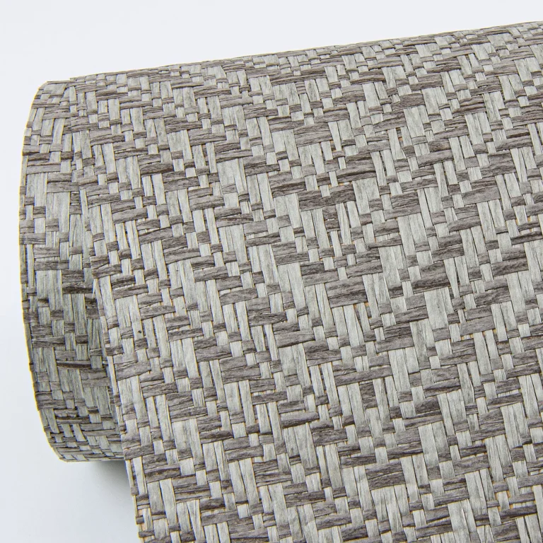Madoka Paper Weave Grasscloth Wallpaper - Dark Grey — Ảnh 3
